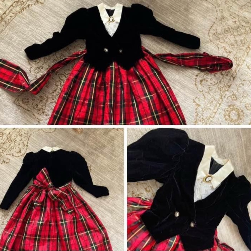 Storybook Heirlooms. Girls size 7/9 Vintage Christmas Dress. Velvet. Stunning!